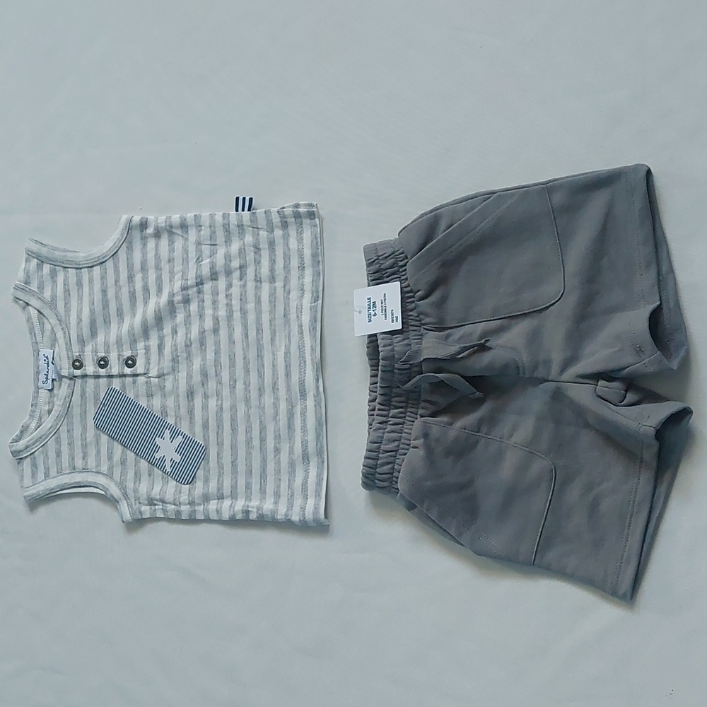 Splendid Striped‎ Sleeveless Top and Shorts Set 6-12 months